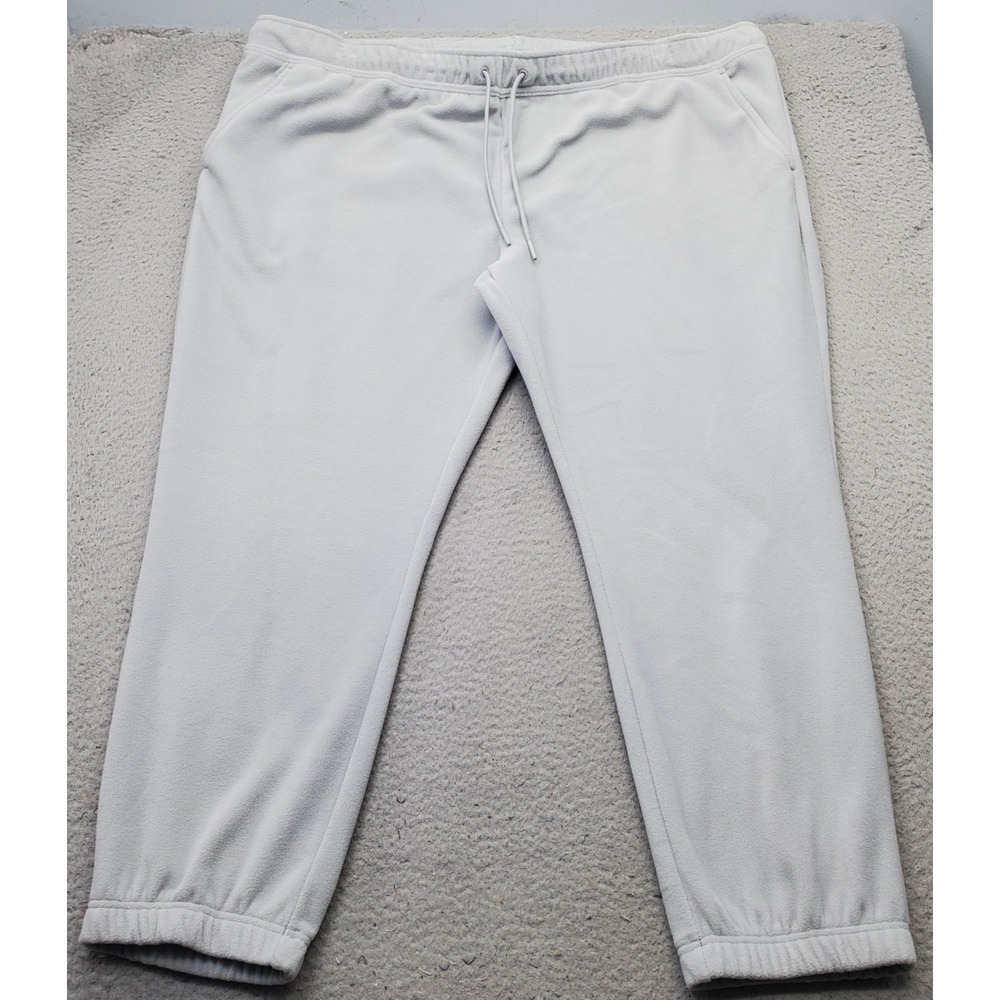 Xersion‎ Sweatpants Mens 4XL Gray Soft Polar Fleece Loose Fit Drawstring Waist